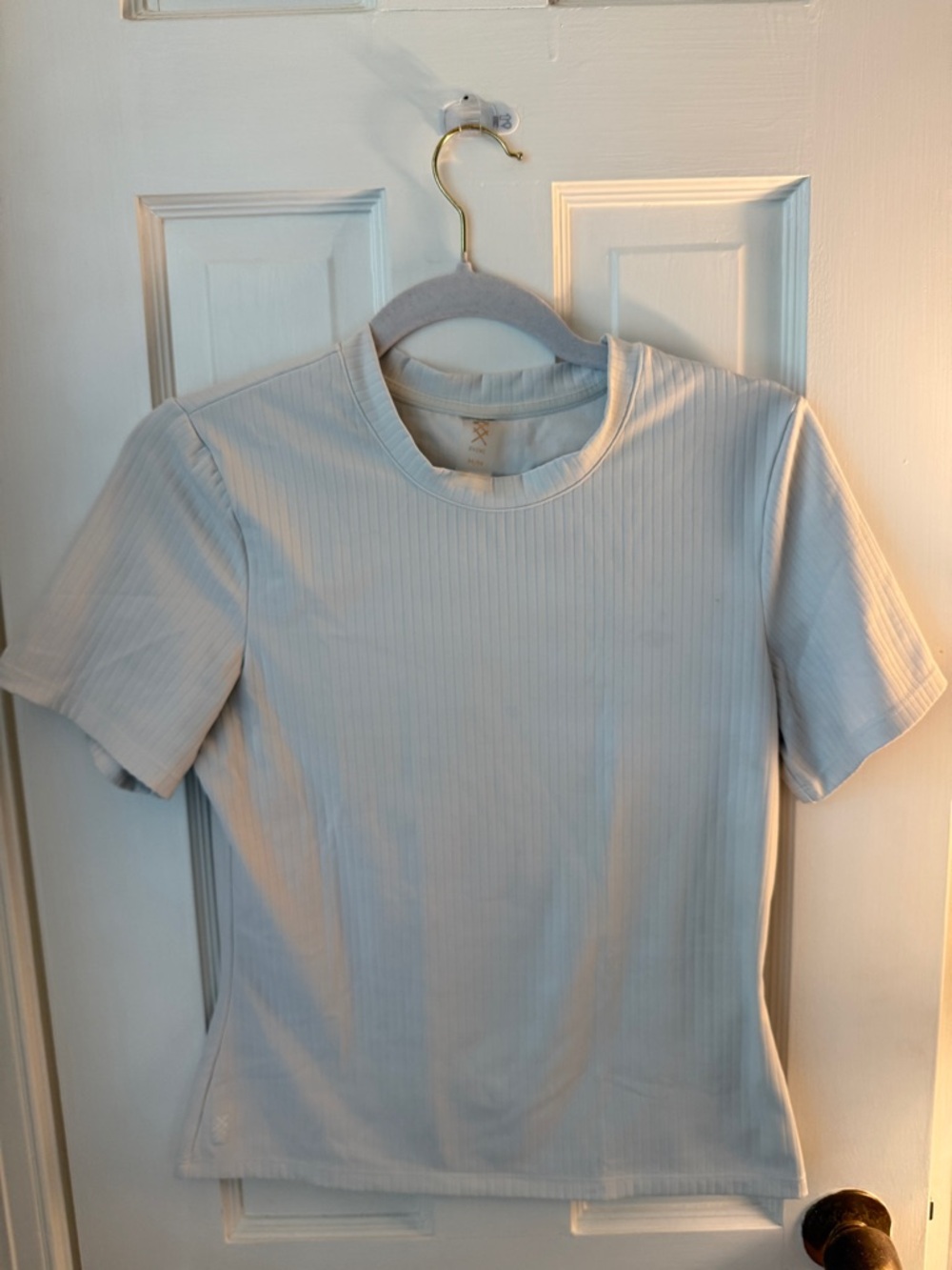 Rhone Ribbed White Fitted Tee | Medium